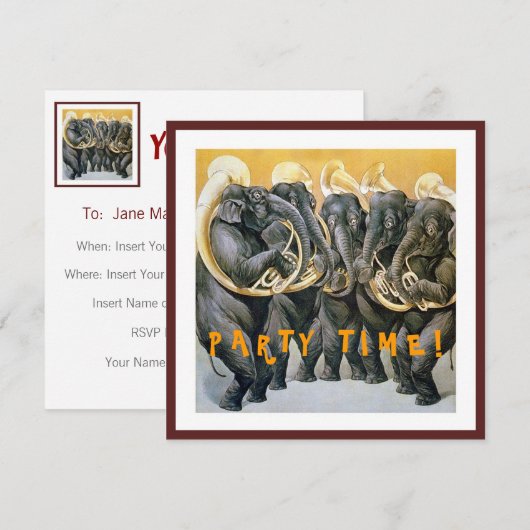 Birthday Party Kaart (Voorkant / Achterkant)