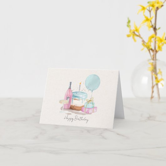 Birthday Party Kaart (Gele Bloem)