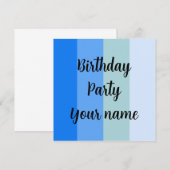 Birthday Party Kaart (Voorkant / Achterkant)