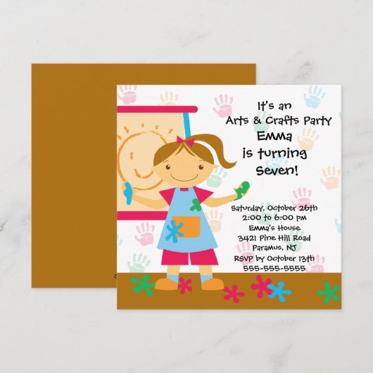 Birthday Party Kaart (Voorkant / Achterkant)