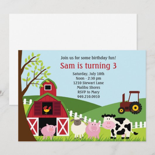 Birthday Party Kaart (Voorkant / Achterkant)