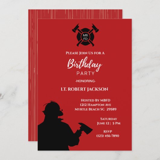 Birthday Party Kaart (Voorkant / Achterkant)