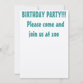 Birthday party kaart (Achterkant)