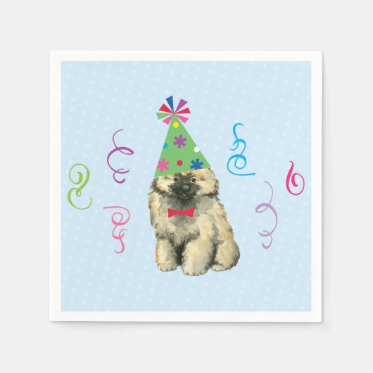 Birthday Party Keeshond Napkins Servet (Voorkant)