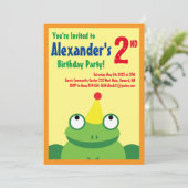 Birthday Party Kind kikker Kaart (Staand voorkant)