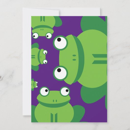 Birthday Party Kind kikker Kaart (Achterkant)