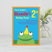 Birthday Party Kind kikker Kaart (Staand voorkant)