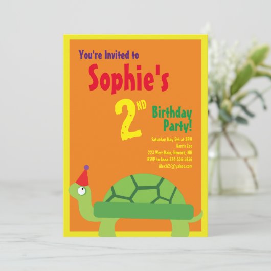 Birthday party Kind van schildpadden Kaart (Staand voorkant)