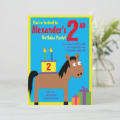 Birthday Party Kind voor paarden Kaart (Staand voorkant)