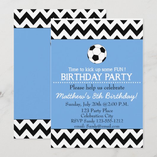 Birthday Party kinder uitnodiging aanpasbaar (Voorkant / Achterkant)