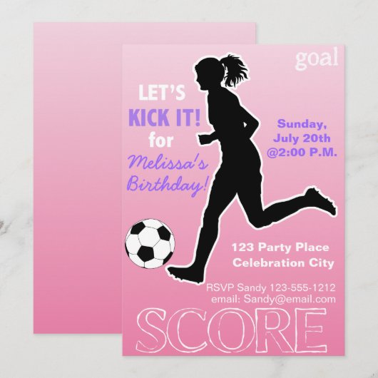 Birthday Party kinder uitnodiging aanpasbaar (Voorkant / Achterkant)