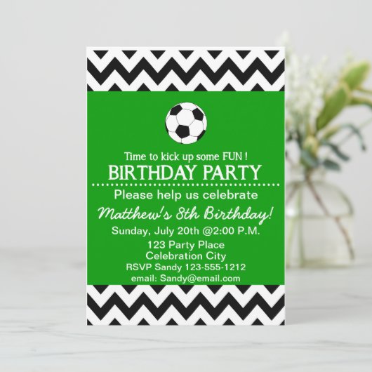 Birthday Party kinder uitnodiging aanpasbaar (Staand voorkant)