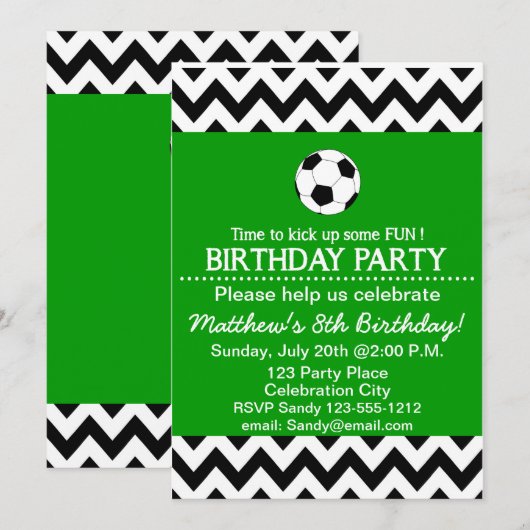 Birthday Party kinder uitnodiging aanpasbaar (Voorkant / Achterkant)