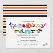 Birthday Party (Kustpartij) voor Kind Kaart (Voorkant / Achterkant)