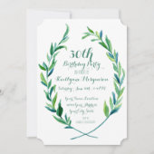 Birthday Party Laurel Wreath Olive Leaf Branch Art Kaart (Voorkant)