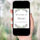 Birthday party lavendel eucalyptus welkom poster