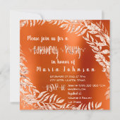 Birthday Party Leaf Wreatter Glitter Roos Gold Cor Kaart (Voorkant)