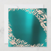 Birthday Party Leafs Wrath Glitter Roos Gold Blauw Kaart (Achterkant)