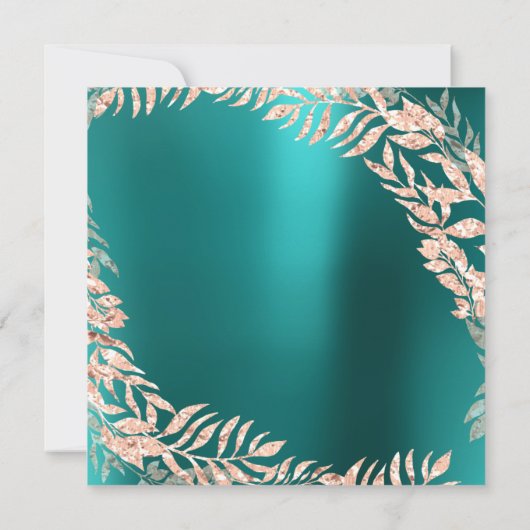 Birthday Party Leafs Wrath Glitter Roos Gold Blauw Kaart (Achterkant)