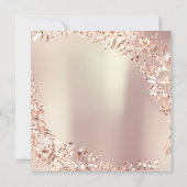 Birthday Party Leafs Wreater Glitter Pink Rose Gol Kaart (Achterkant)