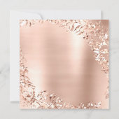 Birthday Party Leafs Wreath Glam Pink Rose Gold Kaart (Achterkant)