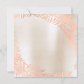 Birthday Party Leafs Wreath Ivory Pearl Roos Gold Kaart (Achterkant)