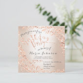 Birthday Party Leafs Wreatory roze Rose Gold Kaart (Staand voorkant)