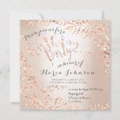 Birthday Party Leafs Wreatory roze Rose Gold Kaart (Voorkant)