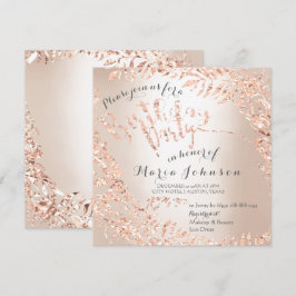 Birthday Party Leafs Wreatory roze Rose Gold Kaart
