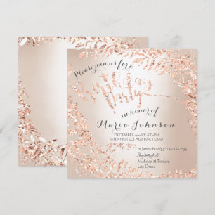 Birthday Party Leafs Wreatory roze Rose Gold Kaart