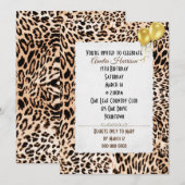 Birthday Party Leopard Pattern Kaart (Voorkant / Achterkant)