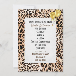 Birthday Party Leopard Pattern Kaart