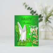 Birthday Party Lime Green Gold Shoes Kaart (Staand voorkant)