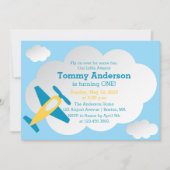 Birthday Party Little Aviator Airplane Kaart (Voorkant)