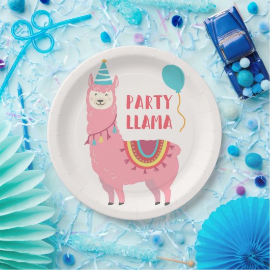 Birthday Party Llama Papieren Bordje (Feest)