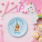 Birthday Party Longhaire Dachshund Papieren Bordje (Feest)