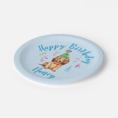 Birthday Party Longhaire Dachshund Papieren Bordje (Gekanteld)