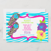 Birthday Party Luau Uitnodiging (Voorkant)