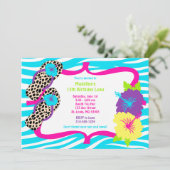 Birthday Party Luau Uitnodiging (Staand voorkant)