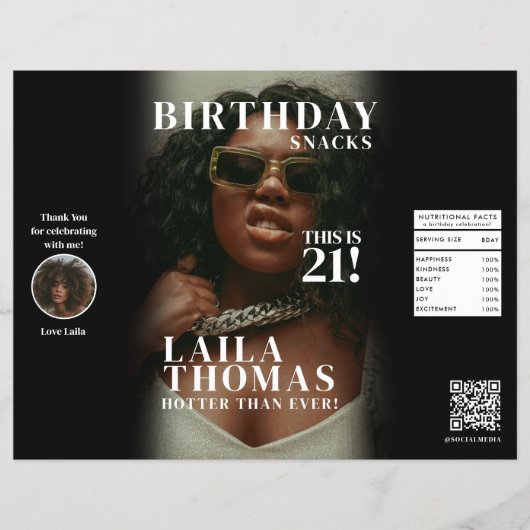 Birthday Party Magazine Cover Chip Bag Wrapper Flyer (Voorkant)