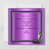 Birthday Party Magenta Paarse Black Shoes Kaart (Achterkant)