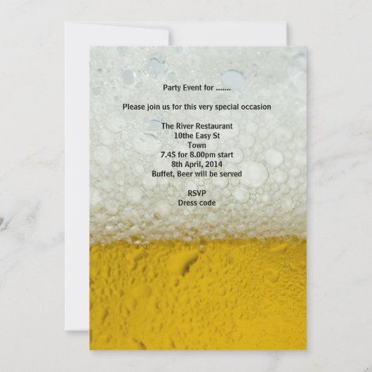 Birthday Party Mans Mannen beer Beer Kaart (Achterkant)