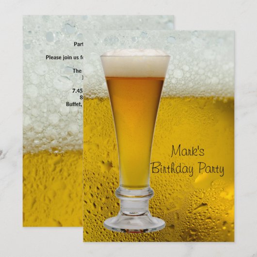 Birthday Party Mans Mannen beer Beer Kaart (Voorkant / Achterkant)