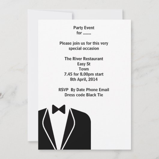 Birthday Party Mans Mannen Beer Scotch Tuxedo Kaart (Achterkant)