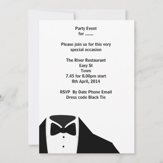 Birthday Party Mans Mannen Beer Scotch Tuxedo Kaart (Achterkant)