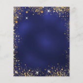 Birthday party marine blue gold budget uitnodiging flyer (Achterkant)