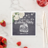 Birthday Party Mason Jars String Lights Flowers Servet (Insitu)
