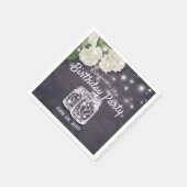 Birthday Party Mason Jars String Lights Flowers Servet (Hoek)