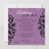 Birthday Party Masquerade Invitation Kaart (Achterkant)
