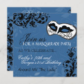 Birthday Party Masquerade Invitation Kaart (Voorkant / Achterkant)